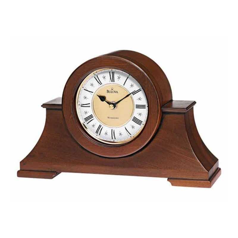 Bulova B1765 Cambria Antique Walnut Mantel Clock